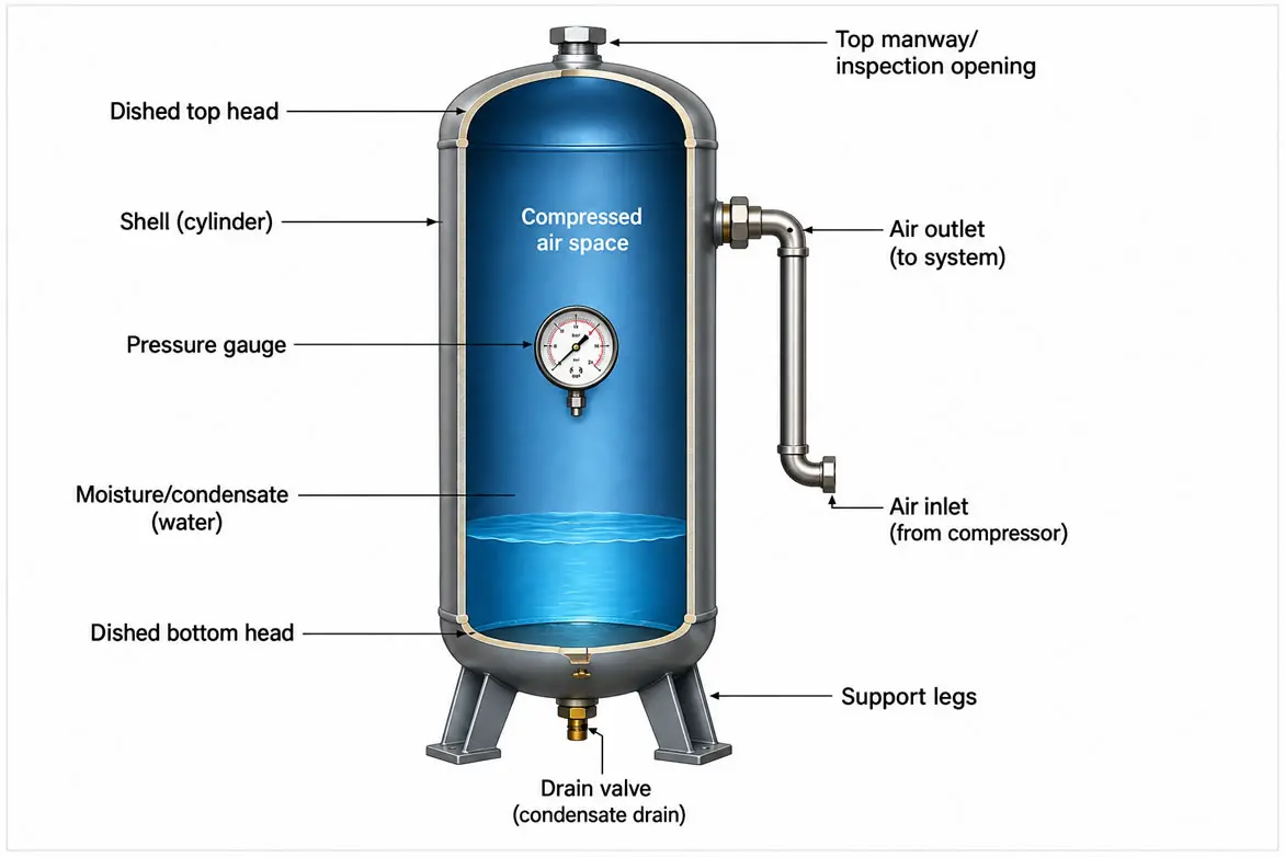 Working principle of  Air Receiver 