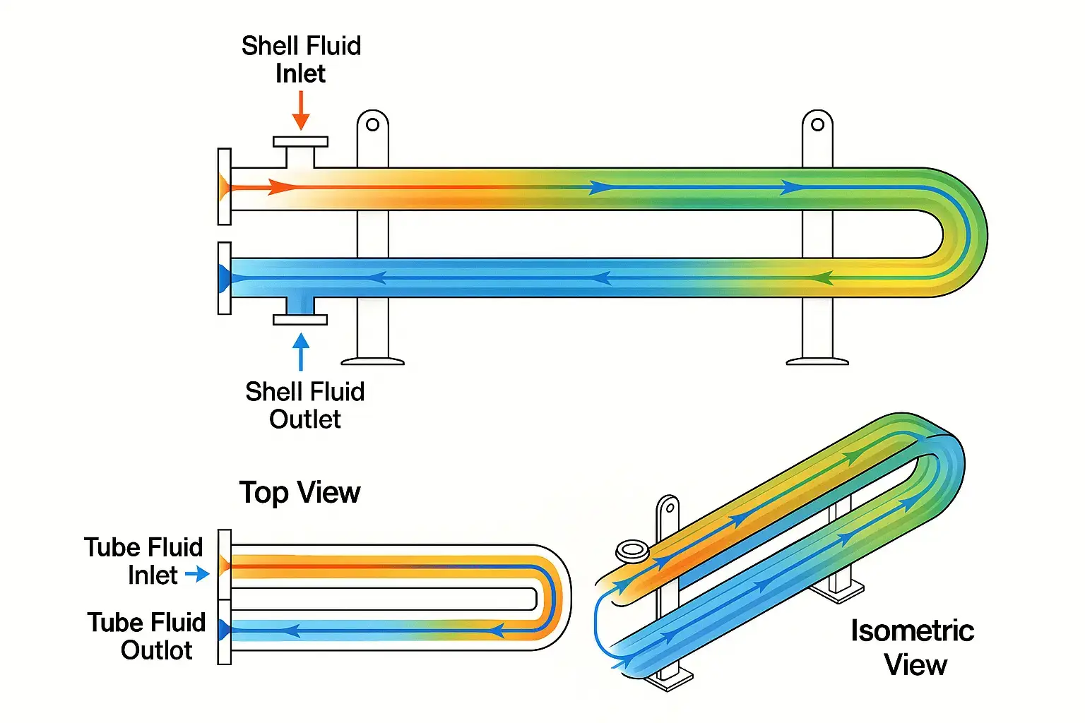 Hairpin type Heat Exchanger working principal