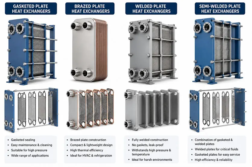 Types of Plate Heat Exchangers