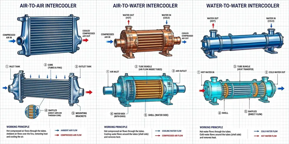 Types of intercoolers 