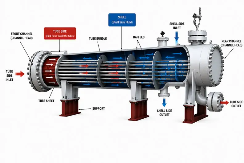 Working Principle of Fixed Tube Sheet Heat Exchanger