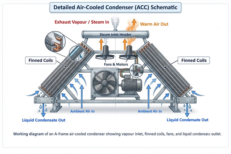 frame air cooled condenser diagram